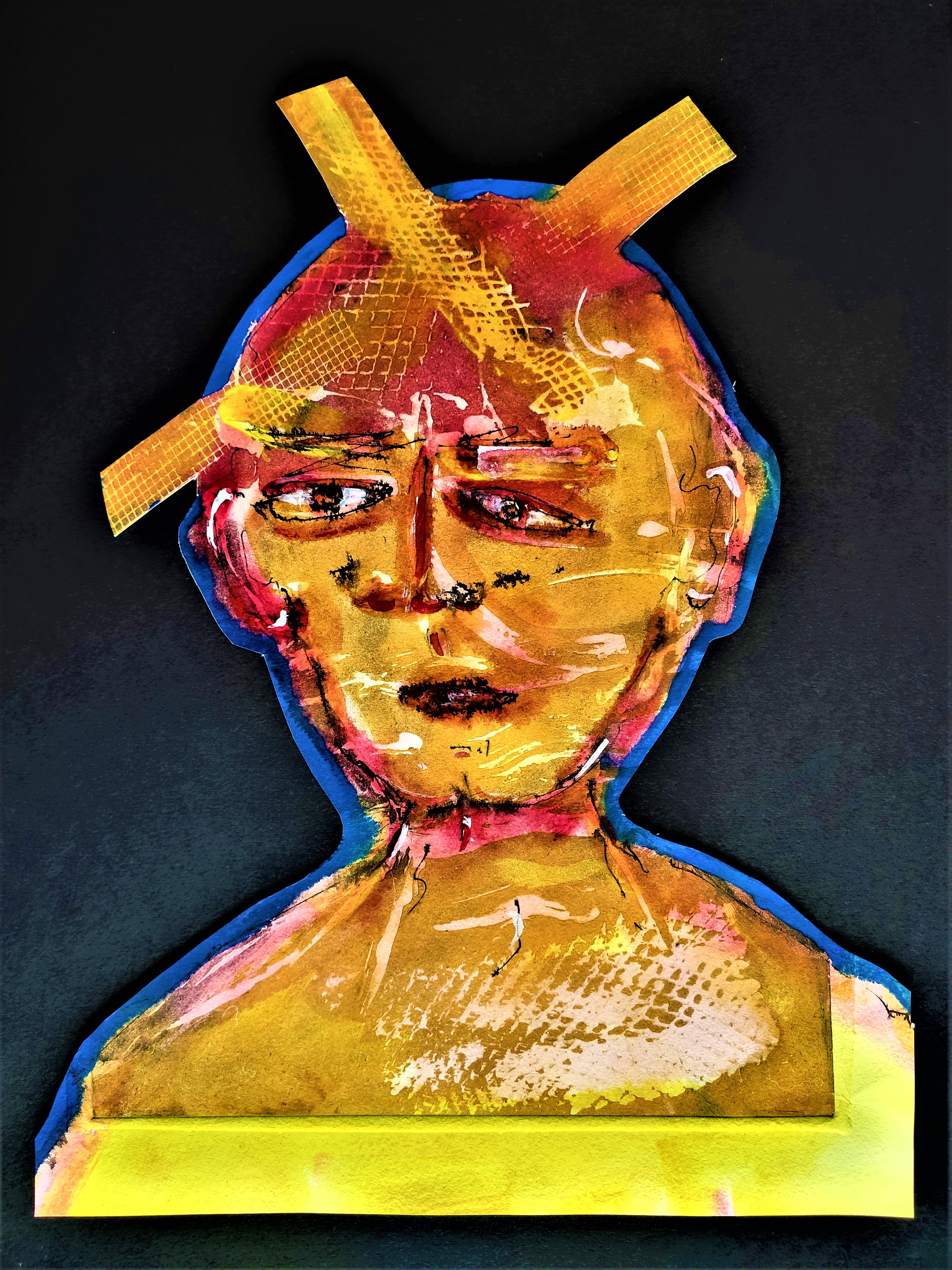 Head (print-paint-collage)7